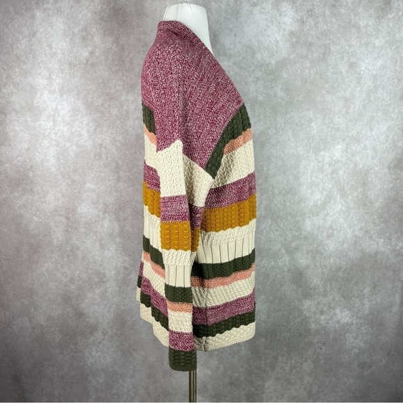 Soft Surroundings Nima Knit Multicolor Striped Bohemian Cardigan Women's Sz M - Picture 7 of 8